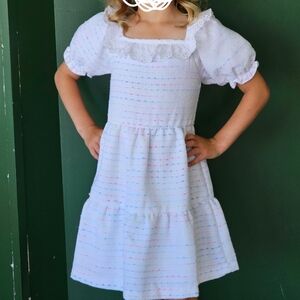Janie and Jack size 8 white pink blue coctail dress